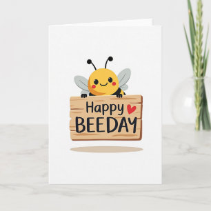 Carte d'anniversaire de l'abeille douce