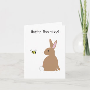 Carte d'anniversaire de l'abeille et du lapin de m
