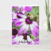 Carte d'anniversaire de l'abeille mignonne sur le (Devant)