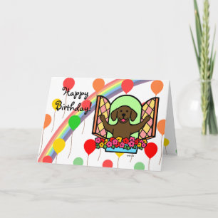 Carte d'anniversaire de Labrador de chocolat