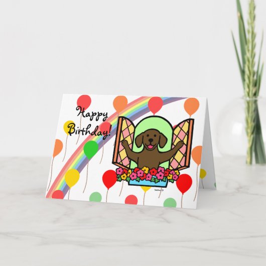 Carte d'anniversaire de Labrador de chocolat (Devant)