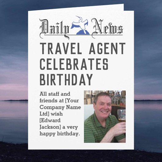 Carte d'anniversaire de l'agent de voyage pour per