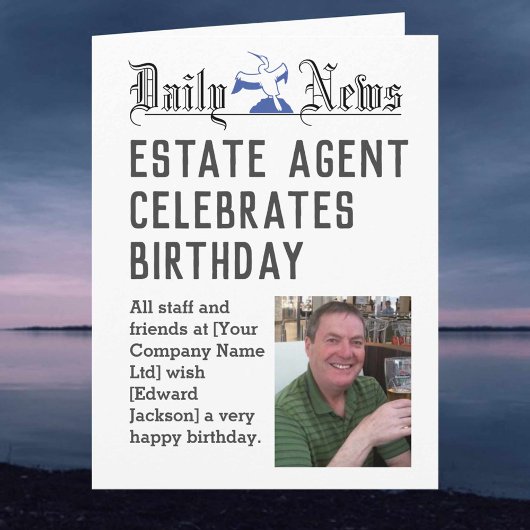 Carte d'anniversaire de l'agent immobilier pour pe