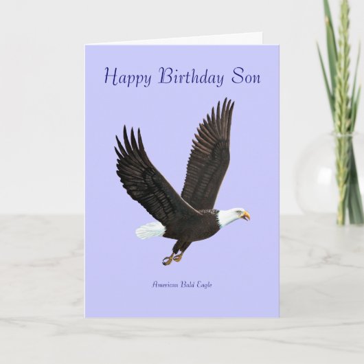 Carte d'anniversaire de l'aigle à tête blanche amé (Devant)
