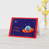 Carte d'anniversaire de l'Alien (Fleur jaune)