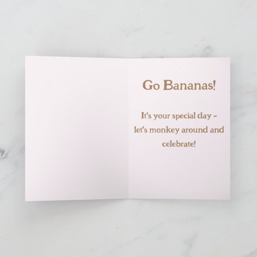 Carte d'anniversaire de l'Aloha Sock Monkey (Intérieur)