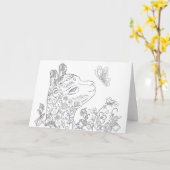 Carte d'anniversaire de l'Alpaca pour adultes (Fleur jaune)