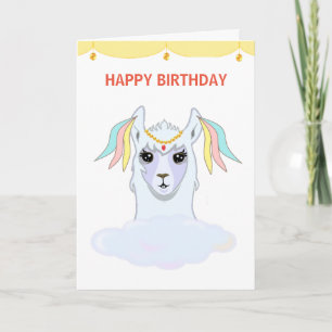 Carte d'anniversaire de lama
