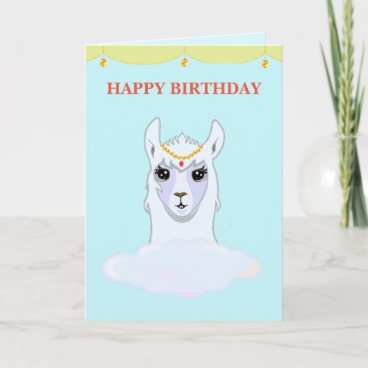 Carte d'anniversaire de lama (Devant)