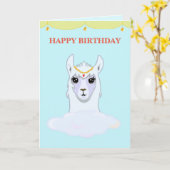 Carte d'anniversaire de lama (Fleur jaune)