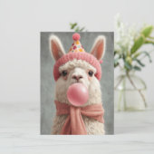 Carte d'anniversaire de lama mignonne (Debout devant)