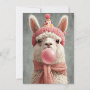 Carte d'anniversaire de lama mignonne