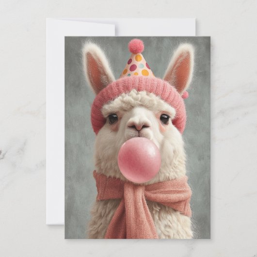 Carte d'anniversaire de lama mignonne (Devant)