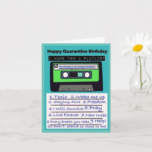 Carte d'anniversaire de l'amant de musique de quar (Petite plante)