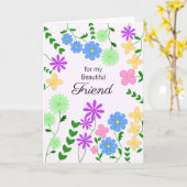 Carte d'anniversaire de l'ami (Fleur jaune)