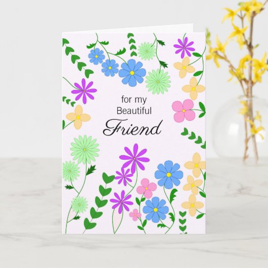 Carte d'anniversaire de l'ami (Fleur jaune)