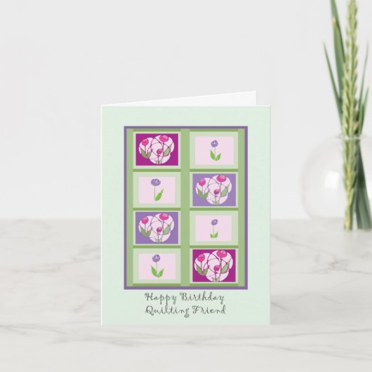 Carte d'anniversaire de l'ami de quilter (Devant)