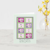 Carte d'anniversaire de l'ami de quilter (Fleur jaune)