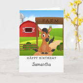 Carte d'anniversaire de l'amoureux du cheval (Fleur jaune)