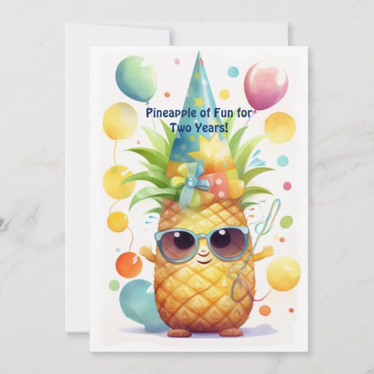 Carte d'anniversaire de l'ananas tropical (Devant)