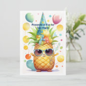 Carte d'anniversaire de l'ananas tropical (Debout devant)