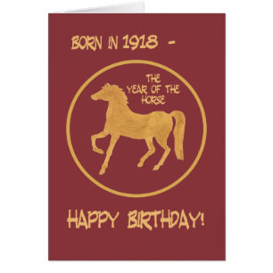 Carte d'anniversaire de l'année chinoise du Cheval
