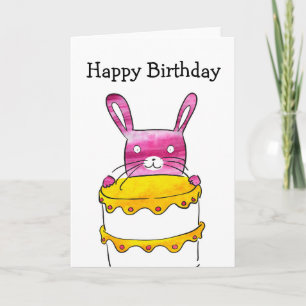 Carte d'anniversaire de lapin
