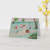 Carte d'anniversaire de lapin (Fleur jaune)