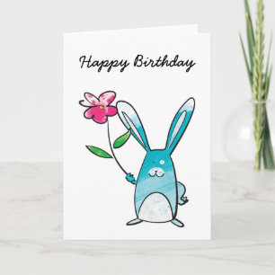 Carte d'anniversaire de lapin