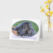 Carte d'anniversaire de lapin (Fleur jaune)