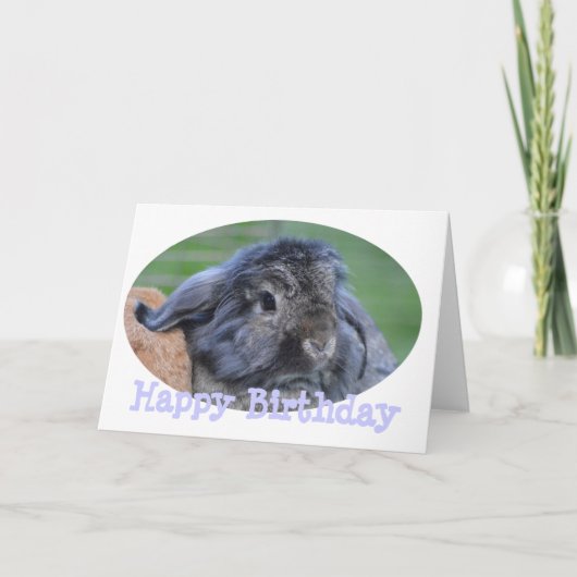 Carte d'anniversaire de lapin (Devant)