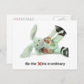 Carte d'anniversaire de lapin amusante. Être extra (Devant / Derrière)