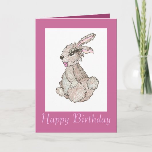 Carte d'anniversaire de lapin de diva (Devant)