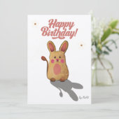 Carte d'anniversaire de lapin mignon par Alzart –  (Debout devant)
