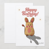 Carte d'anniversaire de lapin mignon par Alzart –  (Devant / Derrière)
