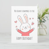 carte d'anniversaire de lapin mignonne (Debout devant)