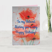 Carte d'anniversaire de l'aquarelle Bright Red Pop (Devant)