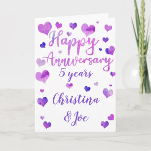 Carte d'anniversaire de l'aquarelle cardiaque