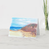 Carte d'anniversaire de l'aquarelle de plage (Devant)