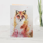 Carte d'anniversaire de l'Aquarelle Red Fox (Dos)