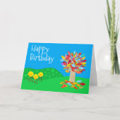 Carte d'anniversaire de l'arbre d'automne version  (Devant)