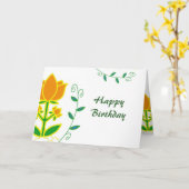 Carte d'anniversaire de l'arbre de vie (Fleur jaune)