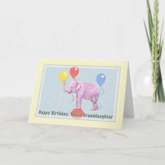 Carte d'anniversaire de l'arrière-petite-fille, (Devant)