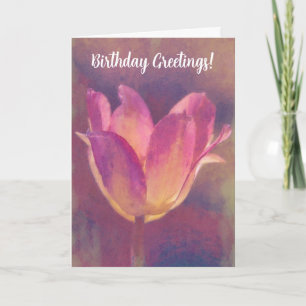Carte d'anniversaire de l'art de la Tulipe rose