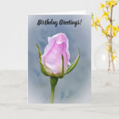 Carte d'anniversaire de l'Art rose Bud (Fleur jaune)