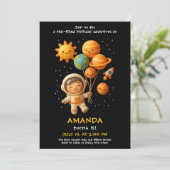 Carte d'anniversaire de l'astronaute de l'espace m (Debout devant)
