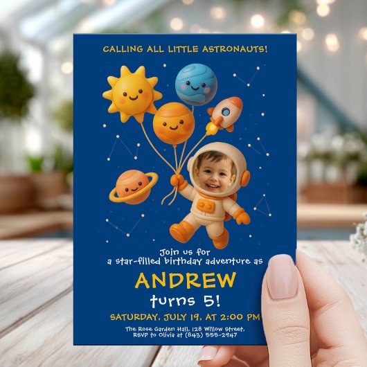 Carte d'anniversaire de l'astronaute de l'espace m