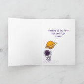 Carte d'anniversaire de l'astronaute, texte/nom mo (Intérieur)