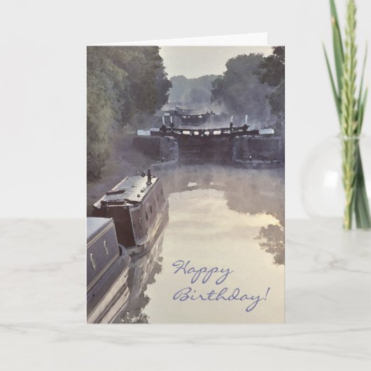 Carte d'anniversaire de l'aube du canal (Devant)