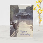 Carte d'anniversaire de l'aube du canal (Fleur jaune)